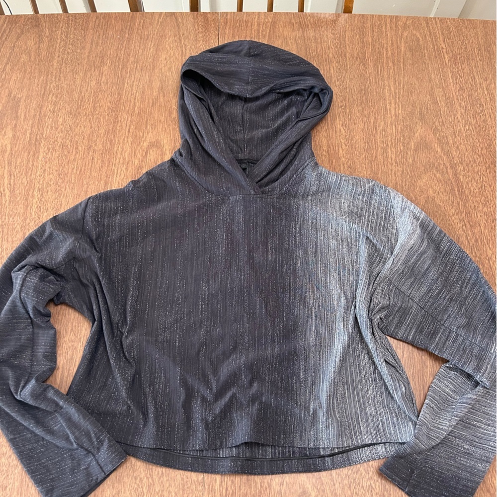 LULULEMON VARSA LAB Hoodie Medium Gray Ombre Pullover Crop Hooded Size M